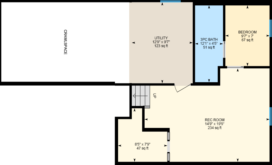 Basement Floor Plan 210 Canterbury Place SW Calgary